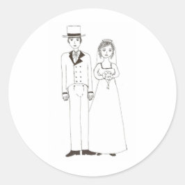 Jane Austen Bröllop Runt Klistermärke
