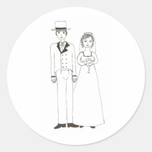 Jane Austen Bröllop Runt Klistermärke