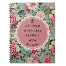 Jane Austen Citat Anteckningsbok "Prefer a Book"