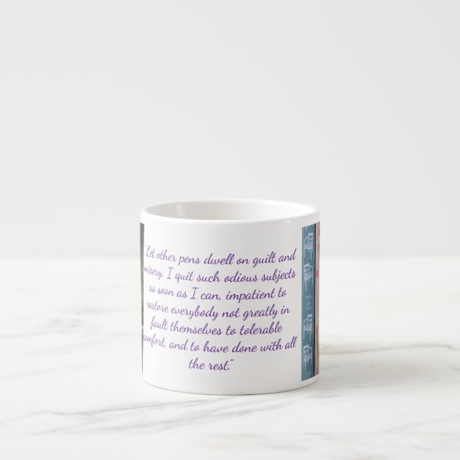 Jane Austen-citat (Lila) Espressomugg (Framsidan)