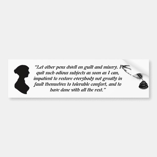Jane Austen Citat Magnet Bildekal (Framsidan)