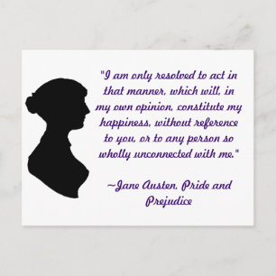 Jane Austen Citat Postkort Vykort