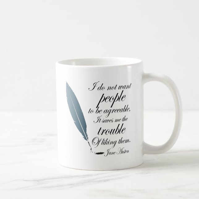 Jane Austen citationsteckengåva Kaffemugg (Höger)