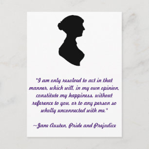 Jane Austen citationsteckenvykort Vykort