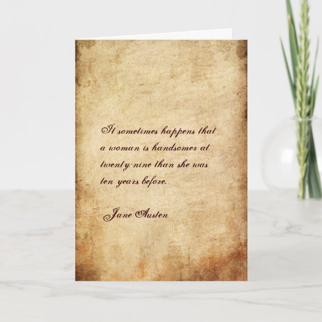 Jane Austen Citen Birthday Card ANPASSAD Kort (Framsida)