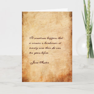 Jane Austen Citen Birthday Card ANPASSAD Kort