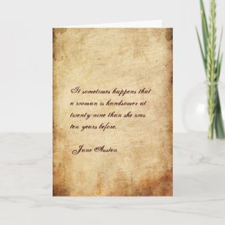 Jane Austen Citen Birthday Card ANPASSAD Kort