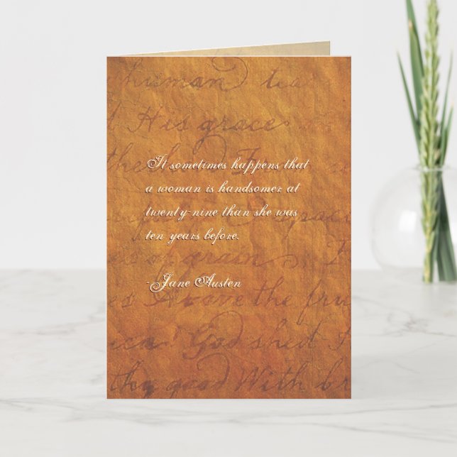 Jane Austen Citen Birthday Card ANPASSAD Kort (Framsida)