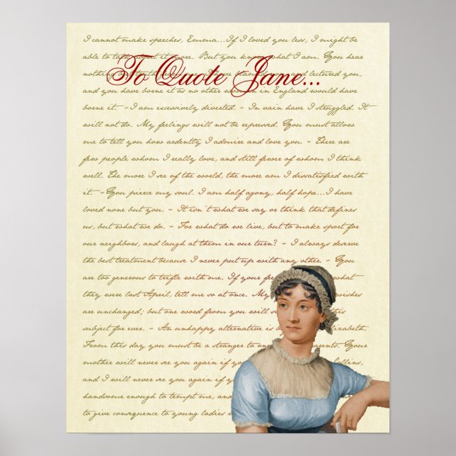 Jane Austen citerar Pride och fördomar, Emma, S&S Poster (Framsidan)