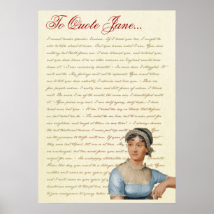 Jane Austen citerar Pride och fördomar, Emma, S&S Poster