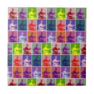 Jane Austen Colorful Pop Art Kakelplatta