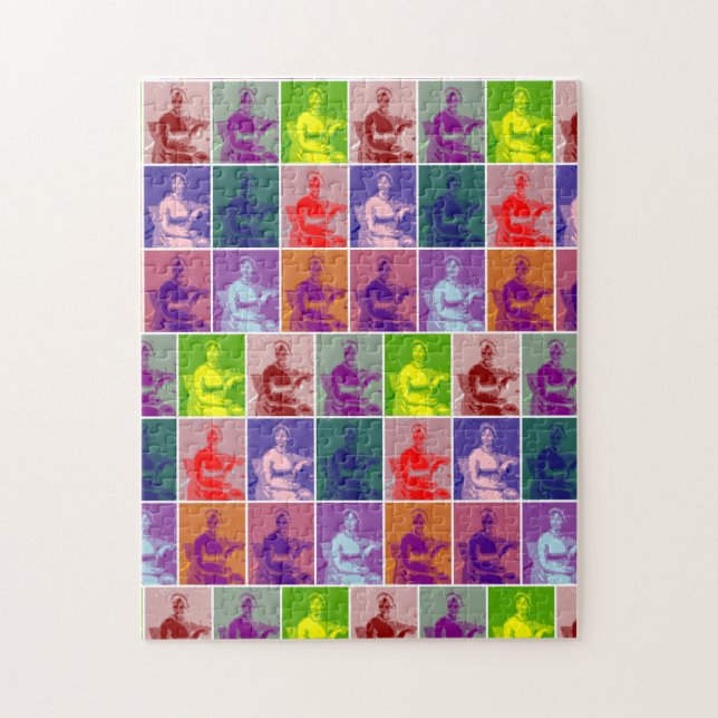 Jane Austen Colorful Pop Art Pussel (Vertikal)
