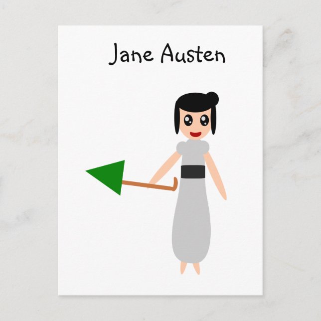 Jane Austen Cute Vykort (Framsida)