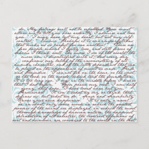 Jane Austen Damask Vykort