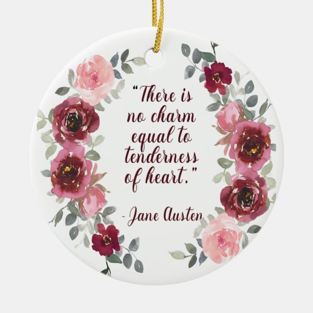 Jane Austen Det finns ingen Charm Quote-jul Julgransprydnad Keramik (Framsidan)