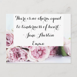 Jane Austen Emma Bok Quote Rosa ros Blommigt Vykort