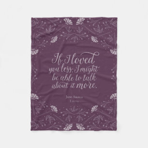 Jane Austen Emma Lila Blommigt Kärlek Quote Fleecefilt