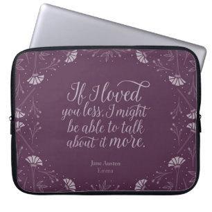 Jane Austen Emma Lila Blommigt Kärlek Quote Laptop Fodral