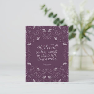Jane Austen Emma Lila Blommigt Kärlek Quote Vykort