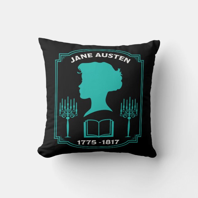 Jane Austen engelsk romanförfattare Kudde (Framsida)