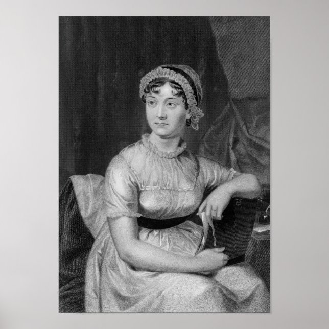 Jane Austen Engraved Porträtt Poster (Framsidan)