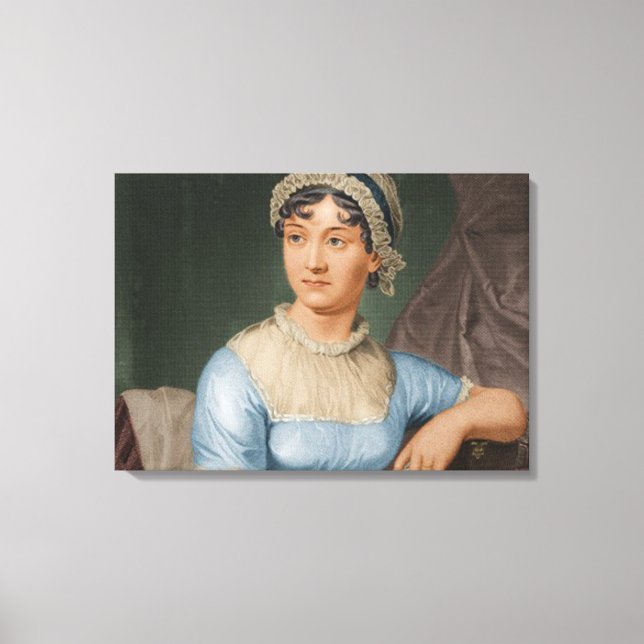Jane Austen Färg Porträtt Fine Art Canvas (Framsida)