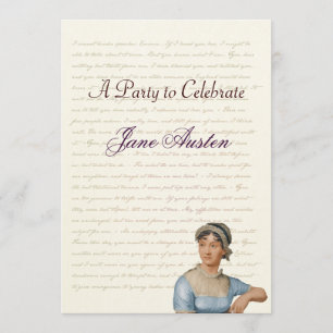 Jane Austen-fest firande födelsedags citat Inbjudningar