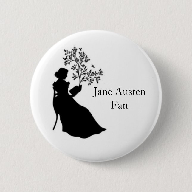 Jane Austen Fläkt pin Knapp (Framsida)