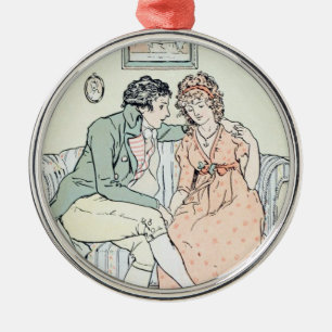 Jane Austen förnuft och känslajul Julgransprydnad Metall