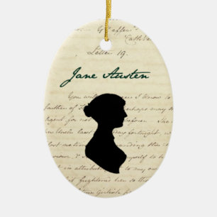 Jane Austen häfte & silhouetteprydnad Julgransprydnad Keramik