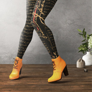Jane Austen Handwrite Leggings
