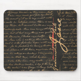 Jane Austen Handwrite Mouse Pad Musmatta