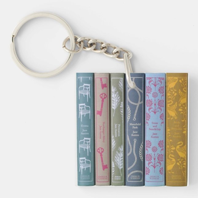 Jane Austen & hennes romaner nyckelring (Framsidan)