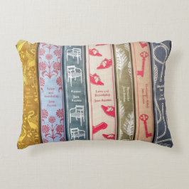 Jane Austen Home Walllpaper and Books Prydnadskudde