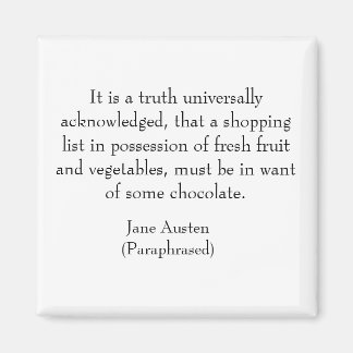 Jane Austen Inköpslista Magnet