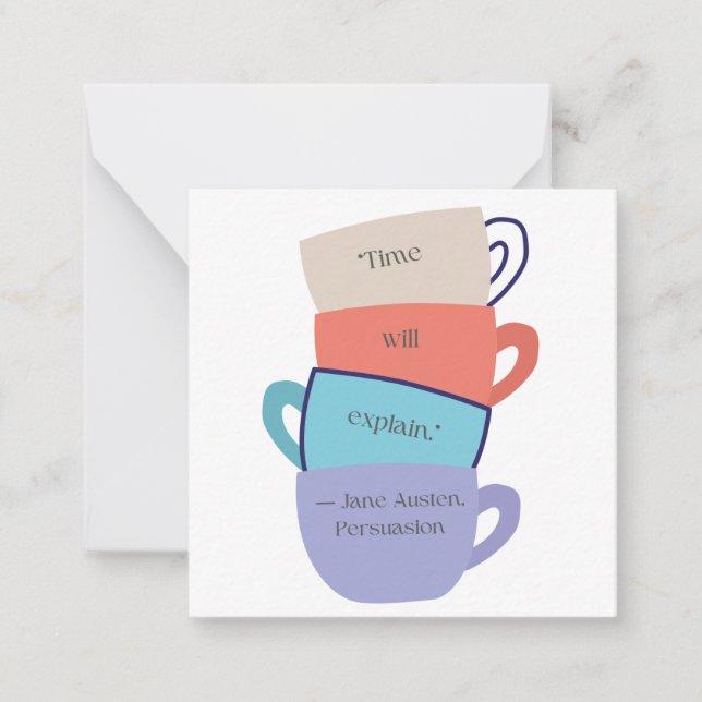 Jane Austen Inspired Note Card Anteckningskort (Framsida)