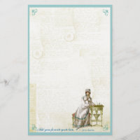Jane Austen inspirerad beställnings- brevpapper