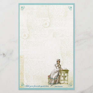 Jane Austen inspirerad beställnings- brevpapper