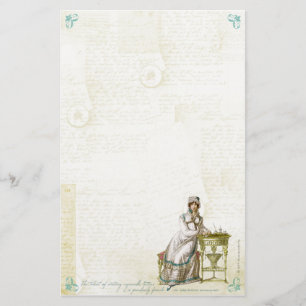 Jane Austen inspirerad brevpapper mig