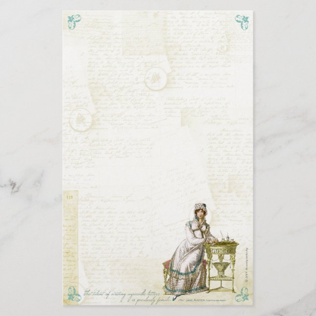 Jane Austen inspirerad brevpapper mig (Framsida)