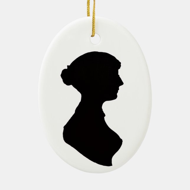 Jane Austen Julgransprydnad Keramik (Baksidan)