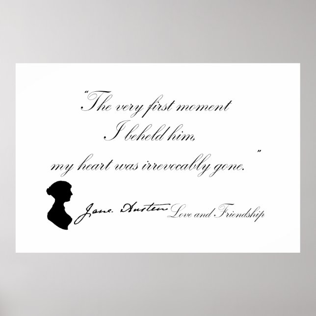 Jane Austen Kärlek och Vänskap Quote Poster (Framsidan)