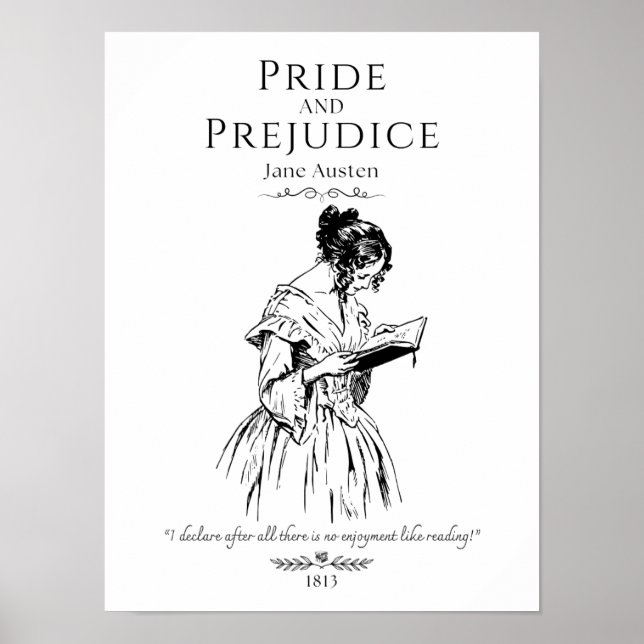 Jane Austen Läsning Litteratur Citat Poster (Framsidan)
