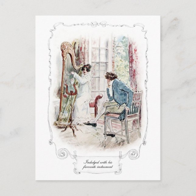 Jane Austen Mansfield Park Illustration Postcard Vykort (Framsida)