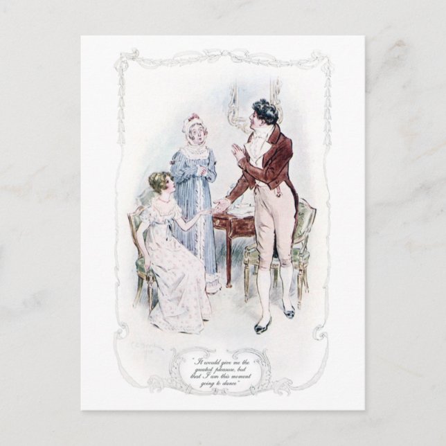 Jane Austen Mansfield Park Illustration Postcard Vykort (Framsida)