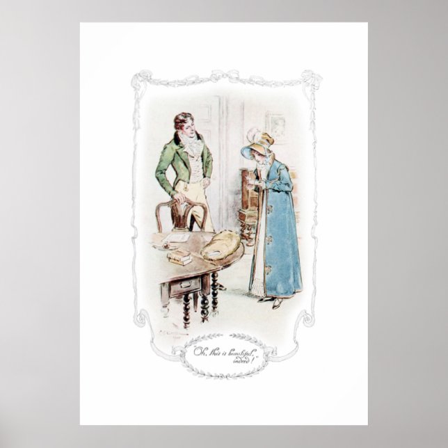 Jane Austen Mansfield Park Illustration Print Poster (Framsidan)