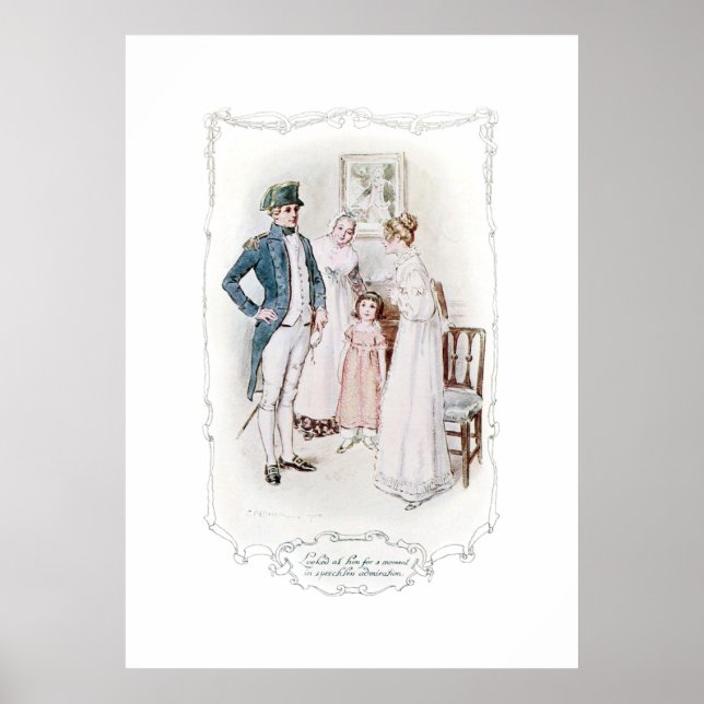 Jane Austen Mansfield Park Illustration Print Poster (Framsidan)