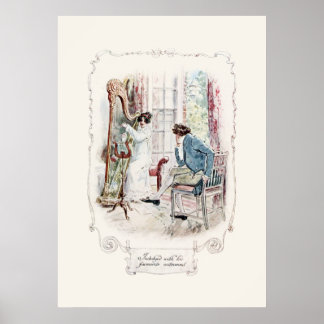Jane Austen Mansfield Park Illustration Print Poster