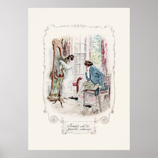 Jane Austen Mansfield Park Illustration Print Poster (Framsidan)