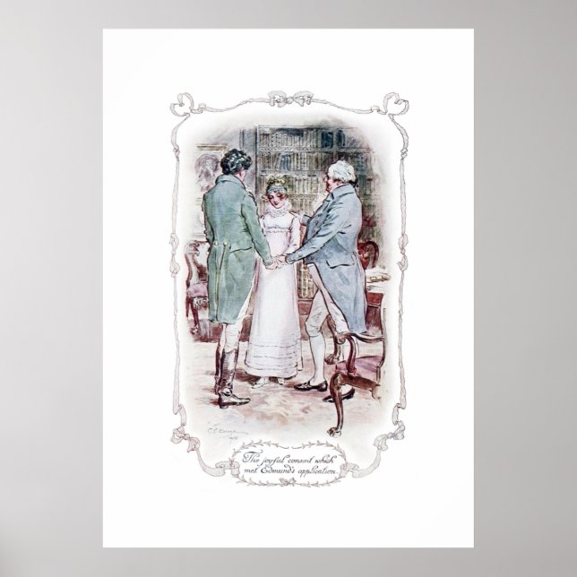 Jane Austen Mansfield Park Illustration Print Poster (Framsidan)